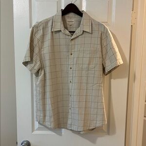 Lucky Brand Light Tan Checkered Button-Down Shirt